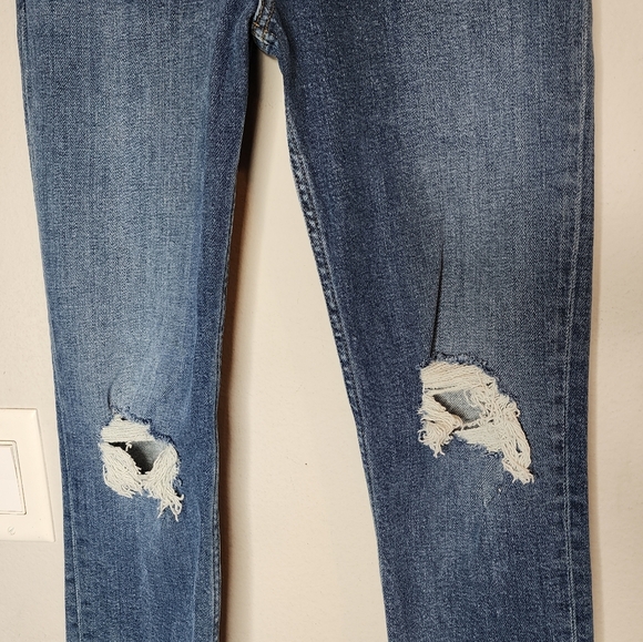 REDONE Ankle Crop Jeans Dusk Destroy Button Fly Womens Size 26 (2) - Picture 14 of 15